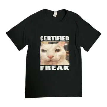 CERTIFIED FREAK 고양이 티셔츠 블랙 cat