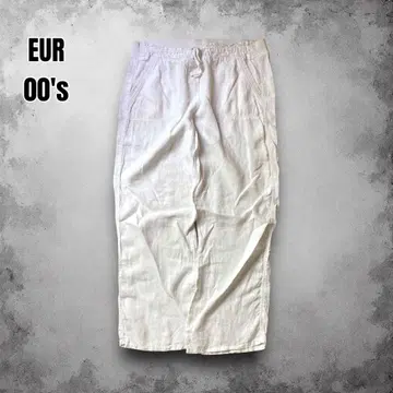 00s EUR 와이드 레그 린넨 이지 팬츠 유니섹스 스토어 UK