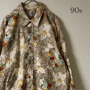 90s BOBSON Classic/올 패턴 셔츠/L/멀티 컬러