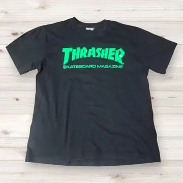THRASHER 트레셔 로고 티셔츠 블랙 그린 로고 L 사이즈