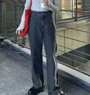 Kastane 하이 웨스트 스트레이트 데님