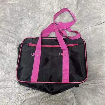 사과 스쿨백 블랙 핑크