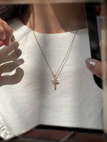 "TRES by jewelry" 크로스 비주 목걸이