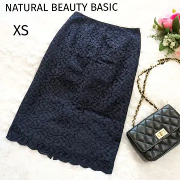 내추럴 뷰티 베이직 레이스 타이트 스커트 네이비 XS 3488
