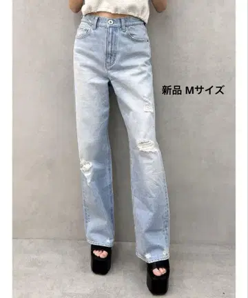 GYDA 하이 웨스트 와이드 데님 청바지 M