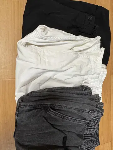 워크 팬츠 세트 블랙 화이트 그레이