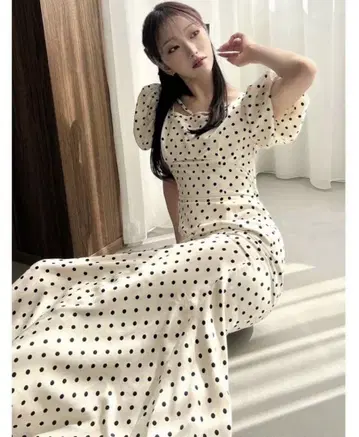 버블 슬리브 머메이드 원피스