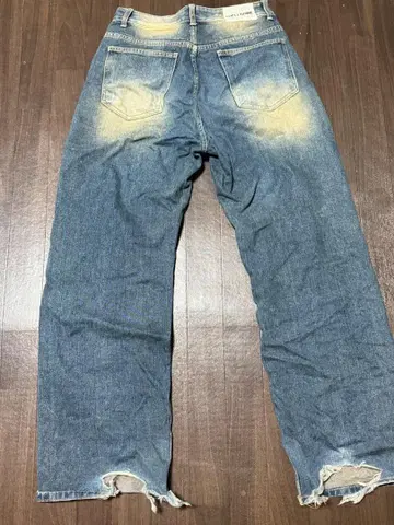 빈티지 더블 무릎 데님 팬츠