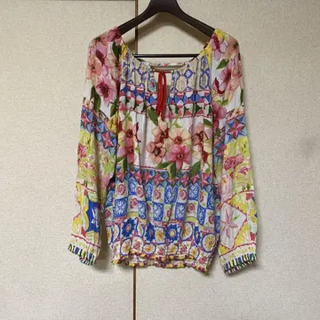 Desigual 디지갈 꽃무늬 패턴 긴팔 블라우스