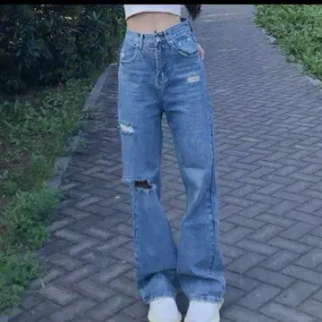 데미지 스트레이트 데님