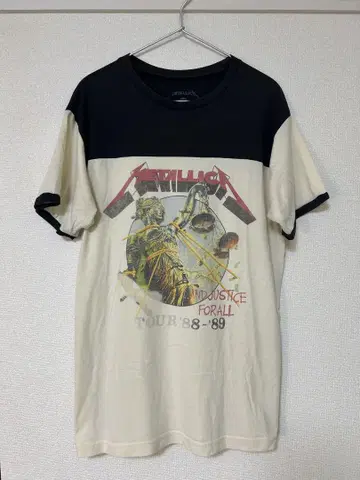METALLICA 투어 티셔츠 1988-1989 밴 티 링거 래글런