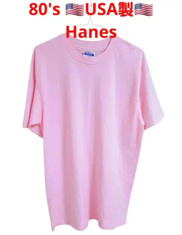 80s USA제 Hanes 헤인즈 핑크 싱글 스티치