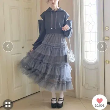 Lovilyn 티어드 얇은 명주 스커트