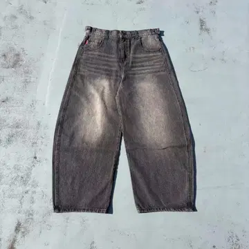 9090 데님 King Logo Wide Tuck Denim Pants