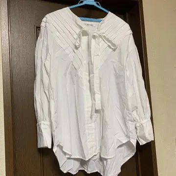 화이트 플리츠 셔츠 일본제