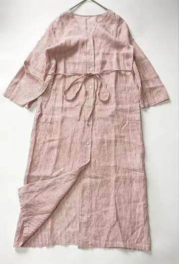 (f6) 데미룩스 빔즈 셔츠 원피스 린넨 스트라이프 size38