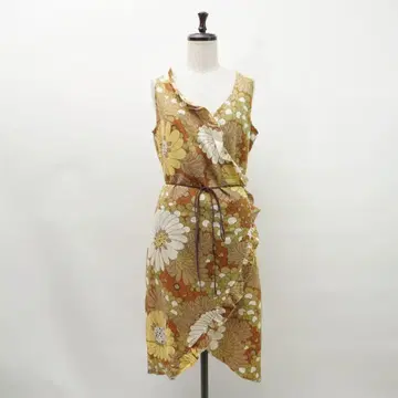 새상품급 ZARA 꽃무늬 카슈쿨 원피스 브라운 계열 사이즈 L*MC676