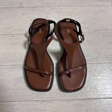 자라 브라운 스트랩 플랫폼 샌들 EUR36