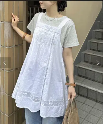 미사용 새상품 디스코트 [umm.] 레이스 슬리브리스 튜닉