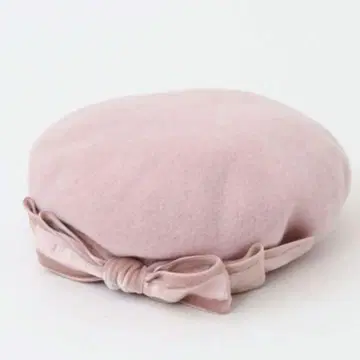 미사용 새상품 아오키 미사코 콜라보 벨벳 리본 베레모 핑크