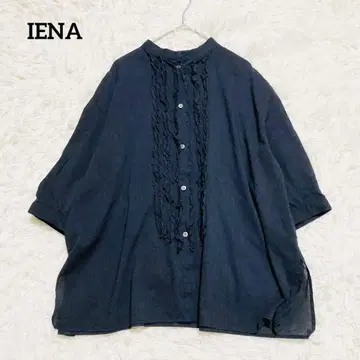 IENA 셔츠 코튼 레이온 보일 프릴 블라우스 이에나 블랙