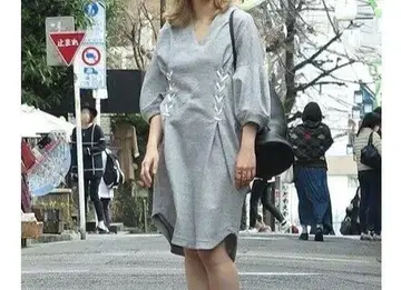 mamekurogouchi 마메쿠로구치 그레이 V넥 원피스