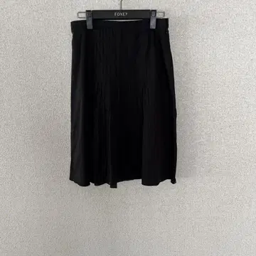 폴카 블랙 무릎 기장 플레어 스커트 여름 코튼