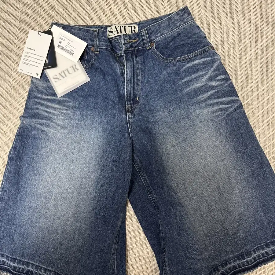 ★SATUR★ Gabon denim bermuda pants indigo blue SATUR | 세터 Satur Gabone Denim Bermuda Pants Indigo Blue S