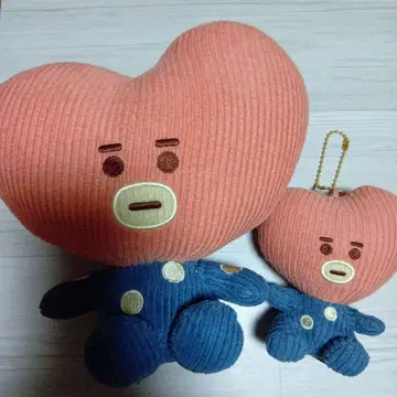 BTS 코듀로이 봉제 인형 키링 2개 세트 TATA