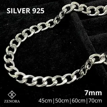 키헤이 체인 목걸이 45-70cm 7mm 실버 925 알레르기 대응