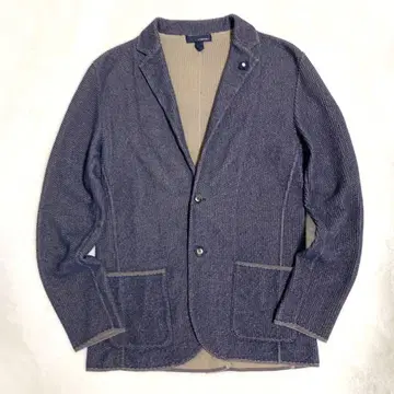 LARDINI 코튼 니트 2B 테일러드 자켓 네이비 M