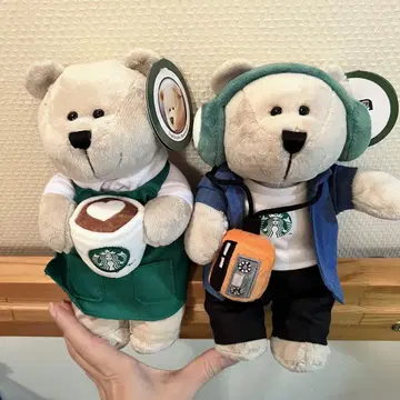 세트 유럽 스타벅스 베어리스타 헤드폰 라떼 아트