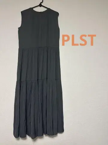 PLST 슬리브리스 그레이 롱 원피스 S
