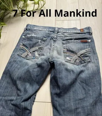 7 For All Mankind 4만 고급 데님 데미지 가공 자수 비즈