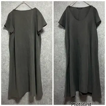 미즈이로 인드 텐셀 린넨 원피스 그레이 새상품급