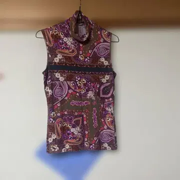 에트로 ETRO 슬리브리스 터틀넥 탑 보라색 계열