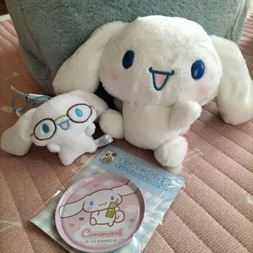 산리오 시나몬 롤 강렬하게 전달하는 마스코트 봉제 인형 코스터 3종 세트
