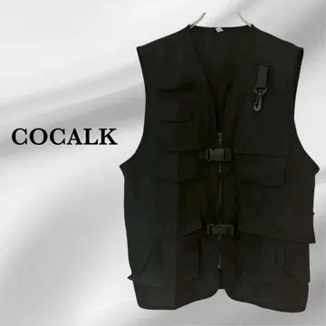 COCALK 낚시 베스트 [M] 블랙 검정 아웃도어 낚시 물고기