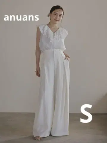 anuans 더블 새틴 사이드 턱 팬츠 ECRU S 사이즈
