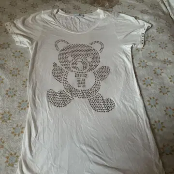 Hysterie Glamour 곰 스톤 프린트 티셔츠