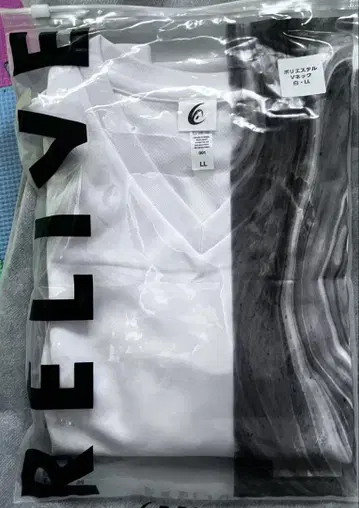 리라이브 셔츠 폴리에스테르 화이트 V넥 LL