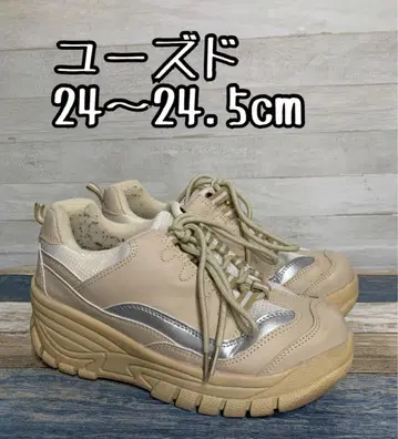 유즈드 상품 24~24.5cm 베이지 계열 볼륨 통굽 스니커즈 x232