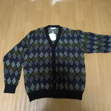 TAKEO KIKUCHI 다이아몬드 무늬 V넥 가디건 XL