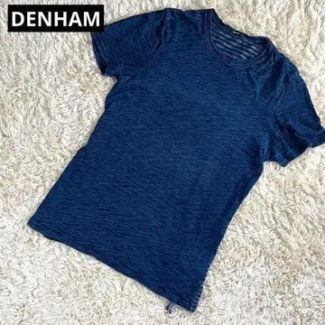 DENHAM 덴함 인디고 뒷면 보더 절개 티셔츠 티셔츠