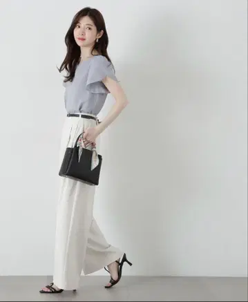 PROPORTION BODY DRESSING 벨트 턱 와이드 팬츠
