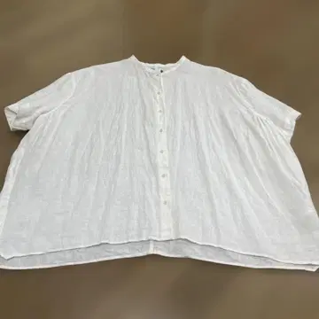 오로네 반팔 린넨 셔츠 화이트 컬러