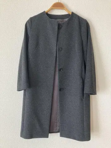 UNTITLED 그레이 캐시미어 노카라 코트