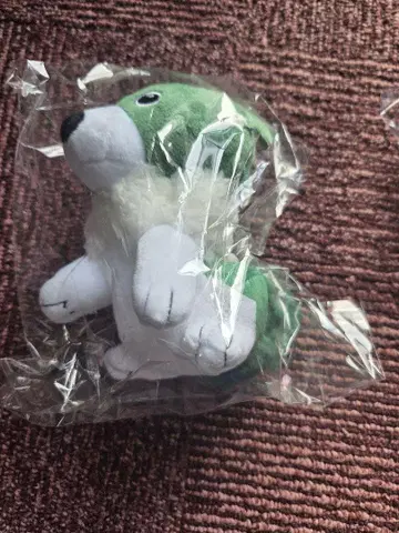 녹색과 노란색 사회 브로콜리 봉제 인형 키링