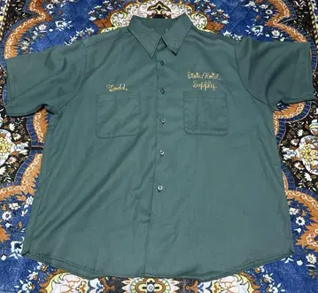 70년대 빈티지 워크 셔츠 VINTAGE 체인 자수 70년대