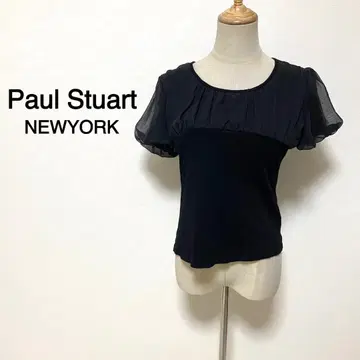 Paul Stuart NEWYORK 블랙 컬러 시어 블라우스